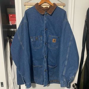 Vintage Carhartt Denim Chore Jacket Size 3xl